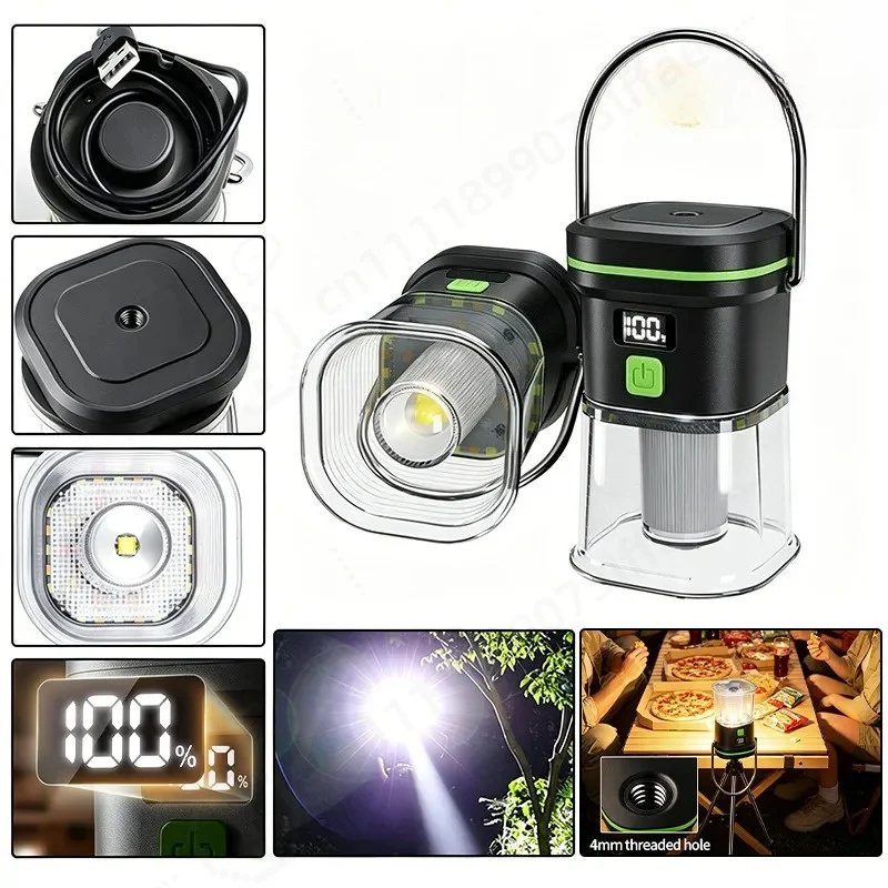 led-キャンプライト-長いバッテリー寿命-白-黄-赤-3-つの光源-アンビエントライト-デジタルディスプレイ-usb-充電モデル