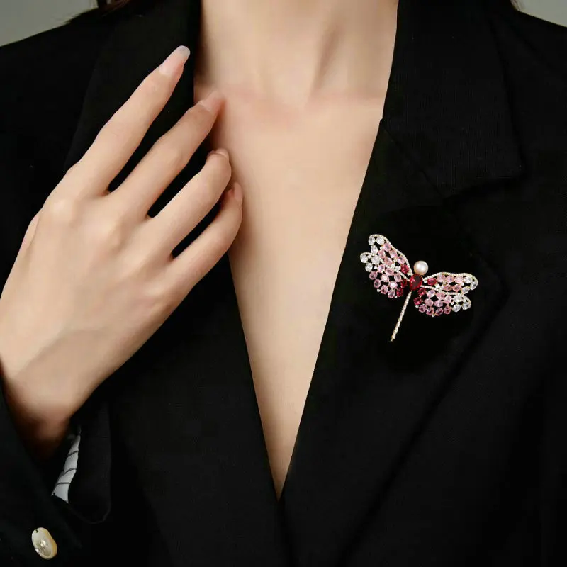 Heavy Industry Colorful Zircon Stone Inlaid With Freshwater Pearl Breast Flower Autumn/Winter Coat Coat Accessories Pin High End