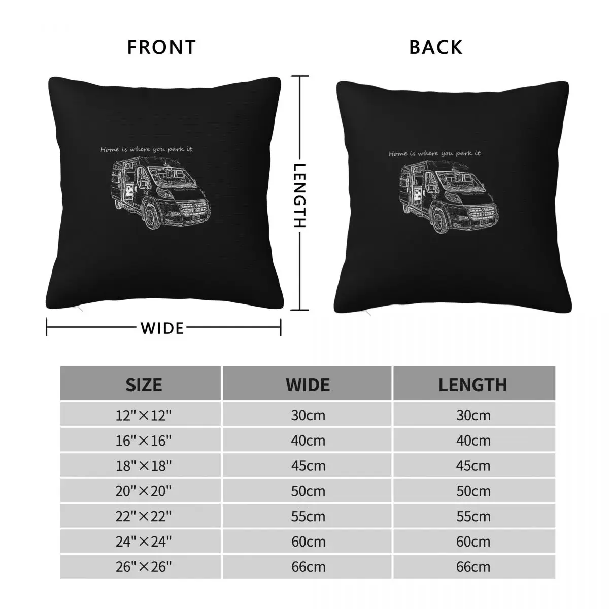 Caravan Home Is Where You Park It Square Pillowcase Polyester Linen Velvet Printed Zip Pillow Sofa Cushion Cover Wholesale 45x45