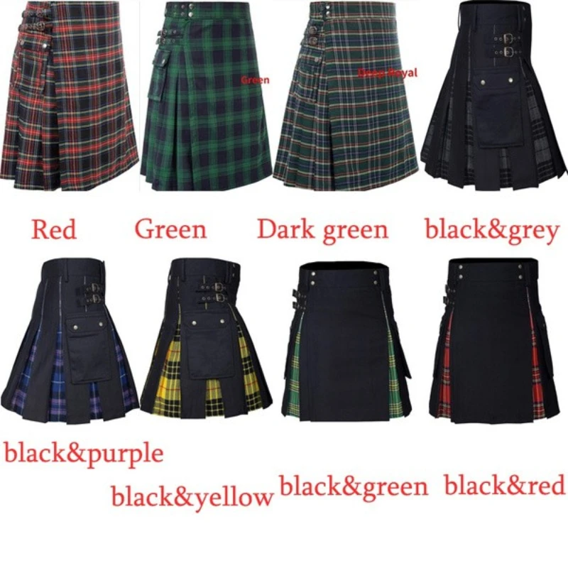 Kilt for Men, Utility Kilt, 100% Cotton Jeans Hybrid Kilt, Modern Box Pleated Tartan Traditional Men's Kilt