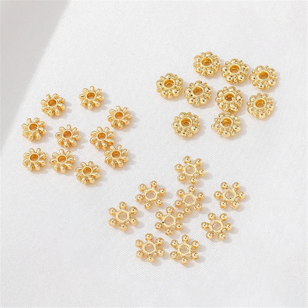 

14K Gold-plated Snowflake Partition Plum Blossom Scattered Beads Handcrafted DIY Bracelet Necklace Jewelry Material Accessories