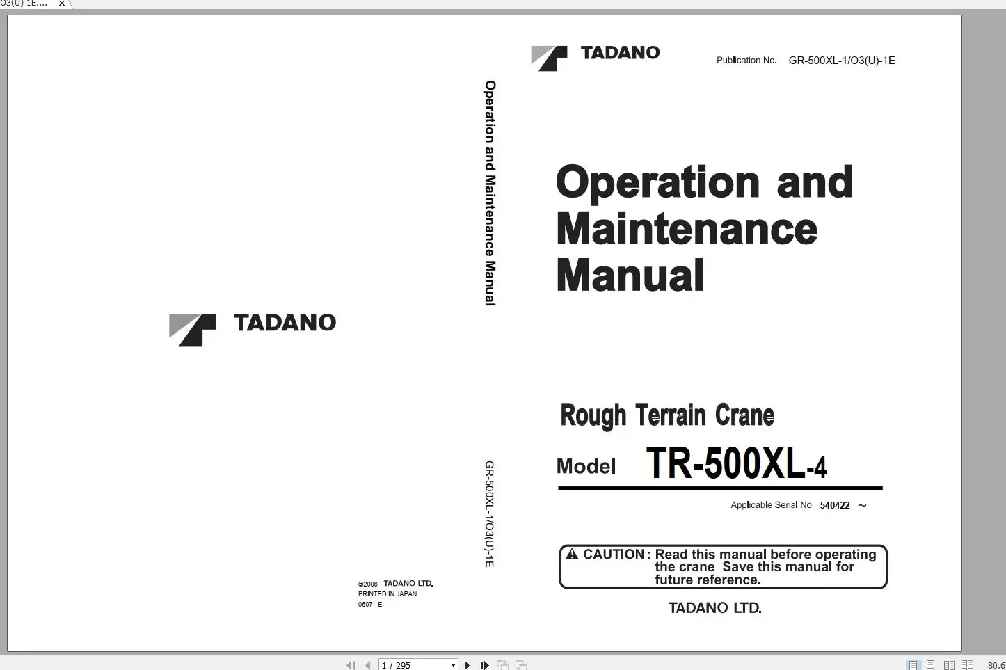 AutoDVD Tadano Crane ATF 5.62 GB Operating, Service Maintenance Manual DVD