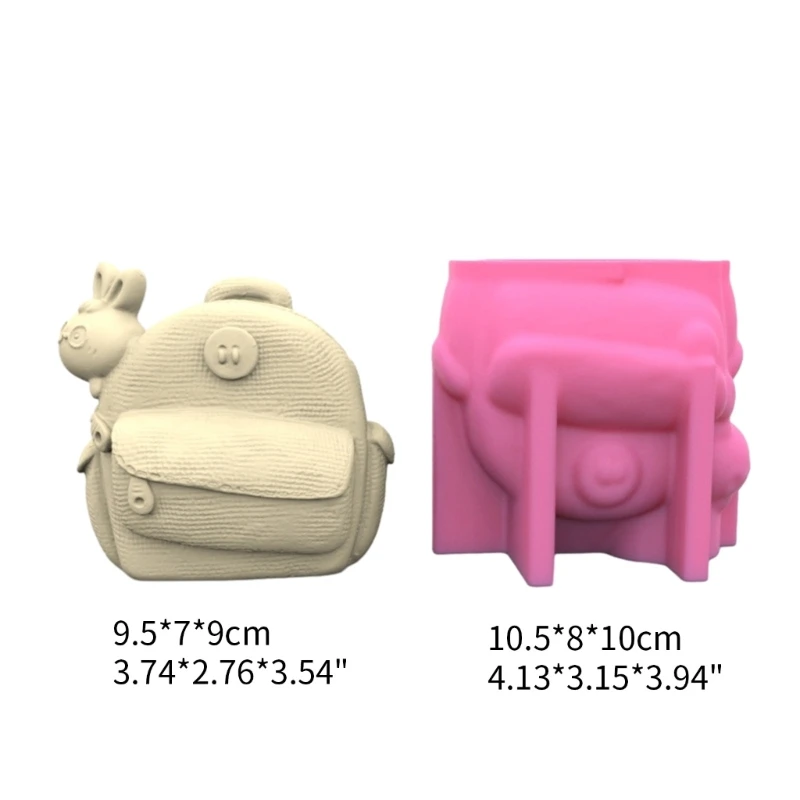 Backpack Rabbit Succulent Pot Mold for DIY Concrete Flower Pots Resin Mold Pen Holder Resin Mold Desktop Decoration Home