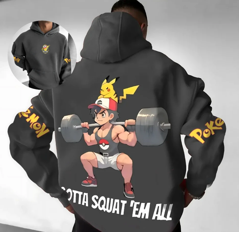 

Pokemon Men's Hoodie Ultra Street Fashion Printing Sports Casual Autumn and Winter Men's and Women's Same Casual Wear 2025