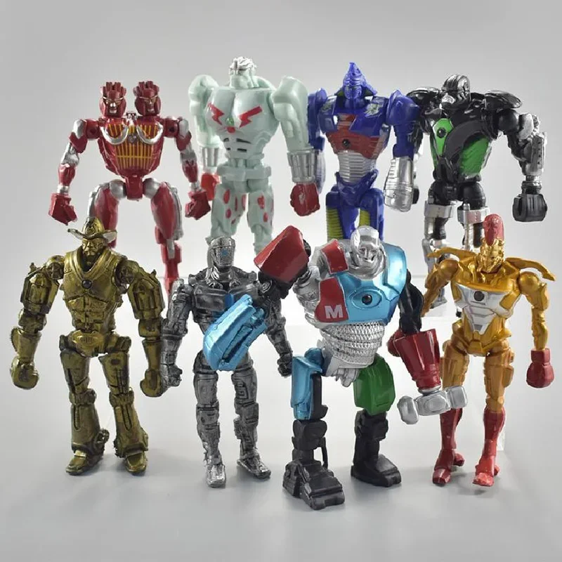 8pcs/set 13cm Anime Real Steel Zeus Atom Midas Adam Raider Robot Model Toys Gift Action Figure Collection Decoration Gift Toys