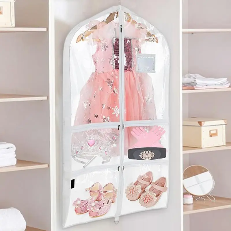 Dance Garment Bags For Dancers Transparent Clothes Covers With Zip Closet Clear Clothes Protection Organizer For Dresses