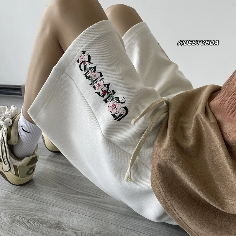 

Мужские повседневные брюки больших размеров в американском стиле, модные спортивные шорты выше колена, дышащие летние брюки оверсайз в национальном стиле