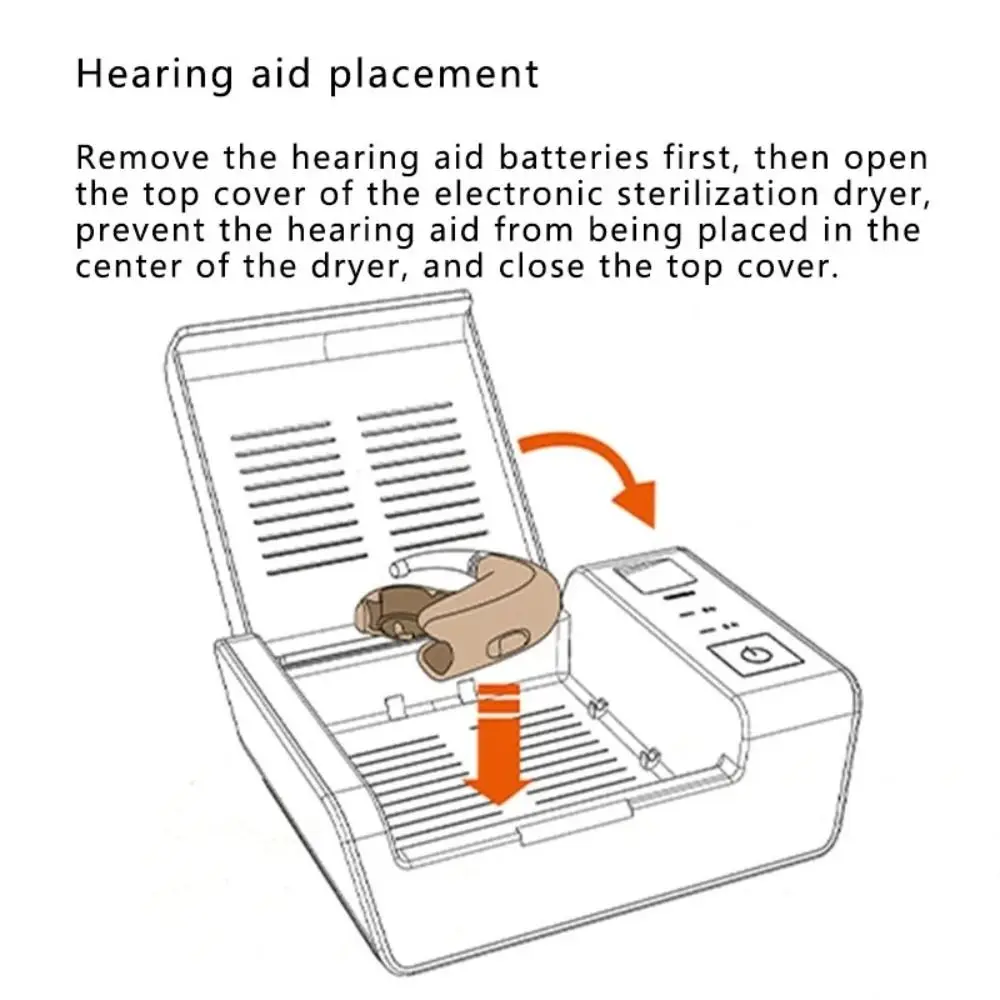 

Removes Sweat T55 Hearing Aids Dryer UV-C Technology Dryer Function UV-C Ultraviolet Dehumidifier Dehumidifier Accessory