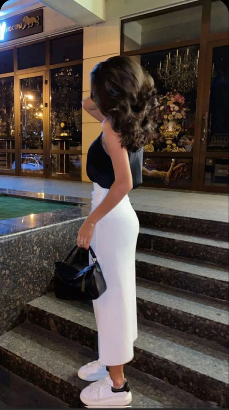 SoDigne 2023 Simple Black White Evening Dresses Saudi Arabic Mermaid One Shoulder Prom Gowns Formal Party Occasion Dress