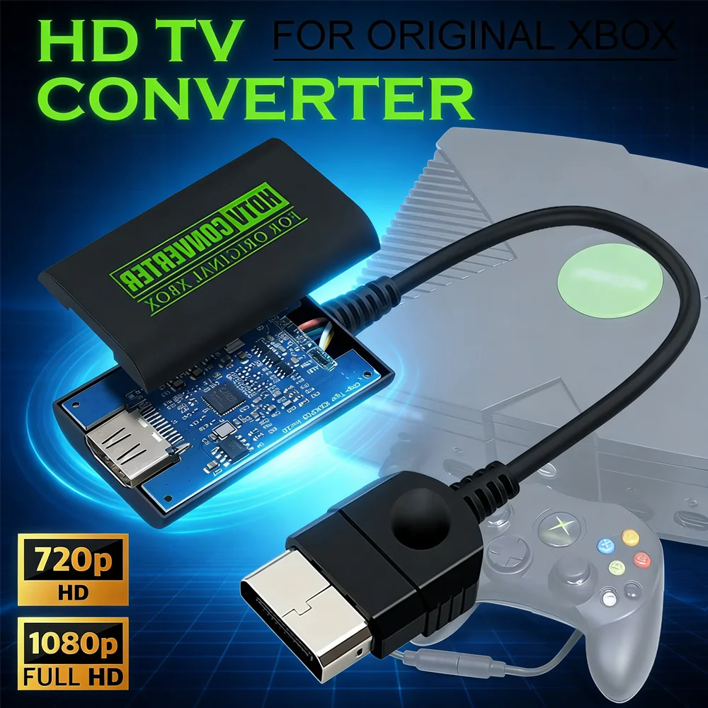 Original Xbox Console HDMI Converter - Xbox to HDMI HD Link Cable, Plug-and-Play for TV Connection