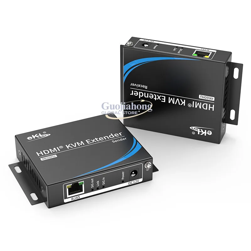 

eKL HCK100 4K KVM-удлинитель HDMI 2.0, сетевой удлинитель кабеля 100 м, с сенсорным экраном и аудио