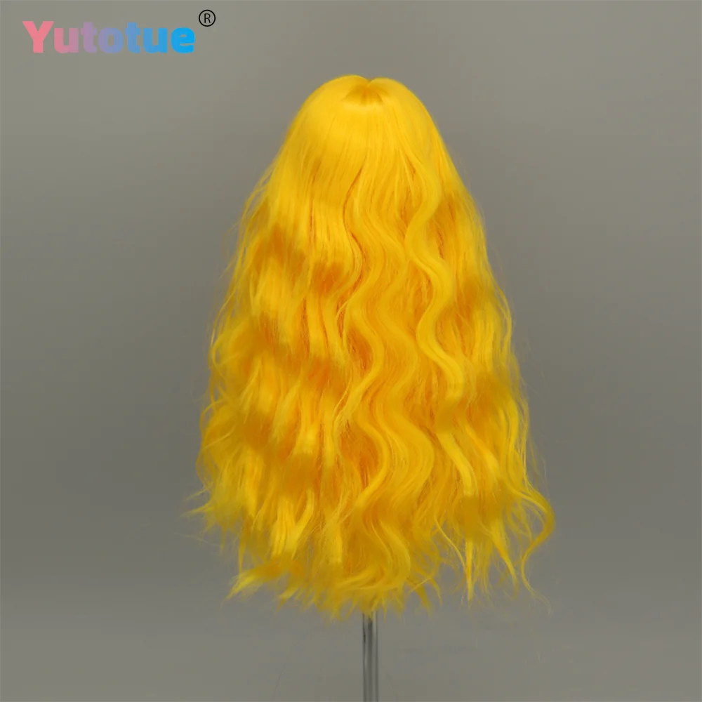 Yutotue Dolls Peluca de pelo largo y rizado con flequillo para muñeca BJD 1/3 1/4 1/6, cambio DIY, 9 colores disponibles
