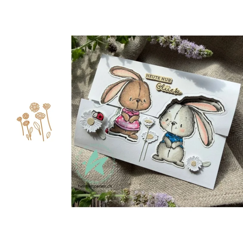 Neues Produkt Vorverkaufsbox Eltern-Kind-Stanzformen und Stempel DIY Scrapbook-Album Dekoration Geprägtes Papierkarten-Set