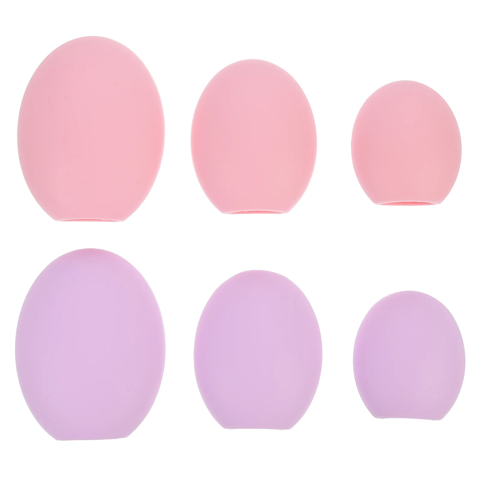 6pcs Makeup Covers Silicone Protective Cover For Travel Home Office Use Makeup Cosmetics Brush Protector Holder