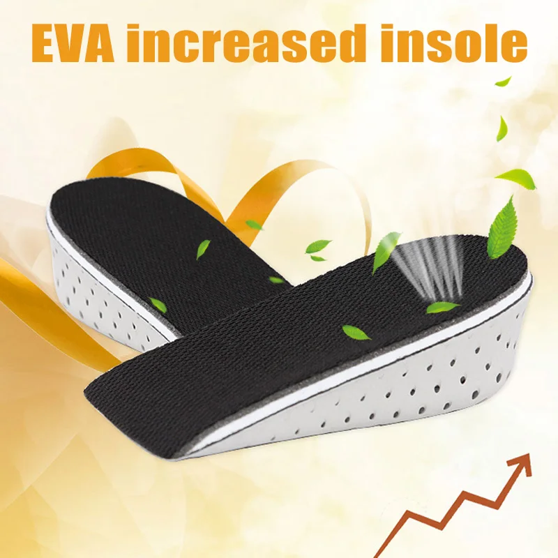 1 Pair Insole Heel Lift Insert Shoe Pad Height Increase Slow Rising Cushion Taller Soft Breathable Decompression