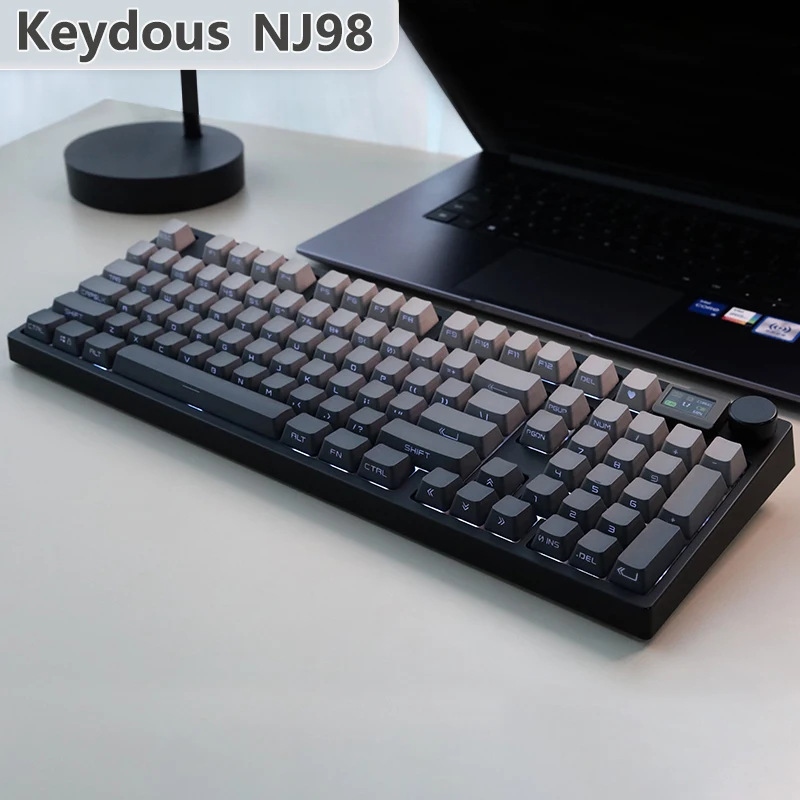 Imagem -04 - Keydous Nj98 Tft Screen And Knob Brass Plate Wireless Bluetooth Teclado Mecânico Hotswap Rgb Suporte Gif 2.4g Modos