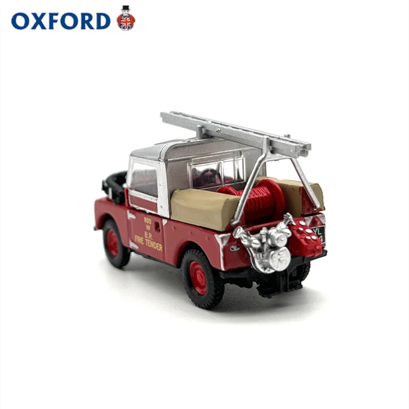 Diecast oxford escala 1:76 land rover 88 motor de bombeiros liga modelo de carro brinquedo colecionável presente lembrança exibição ornamento