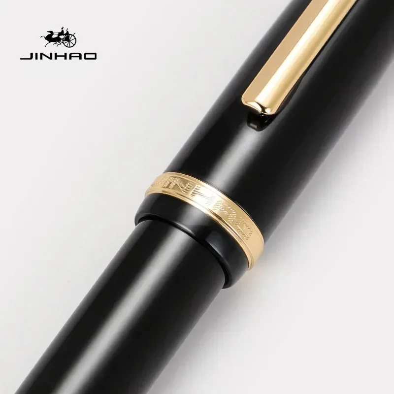 Imagem -03 - Jinhao X350 Caneta Tinteiro ef f m Dobrado Nib Preto Metal Negócios Escritório Escola Artigos de Papelaria Suprimentos Canetas de Escrita Presentes para Amigo