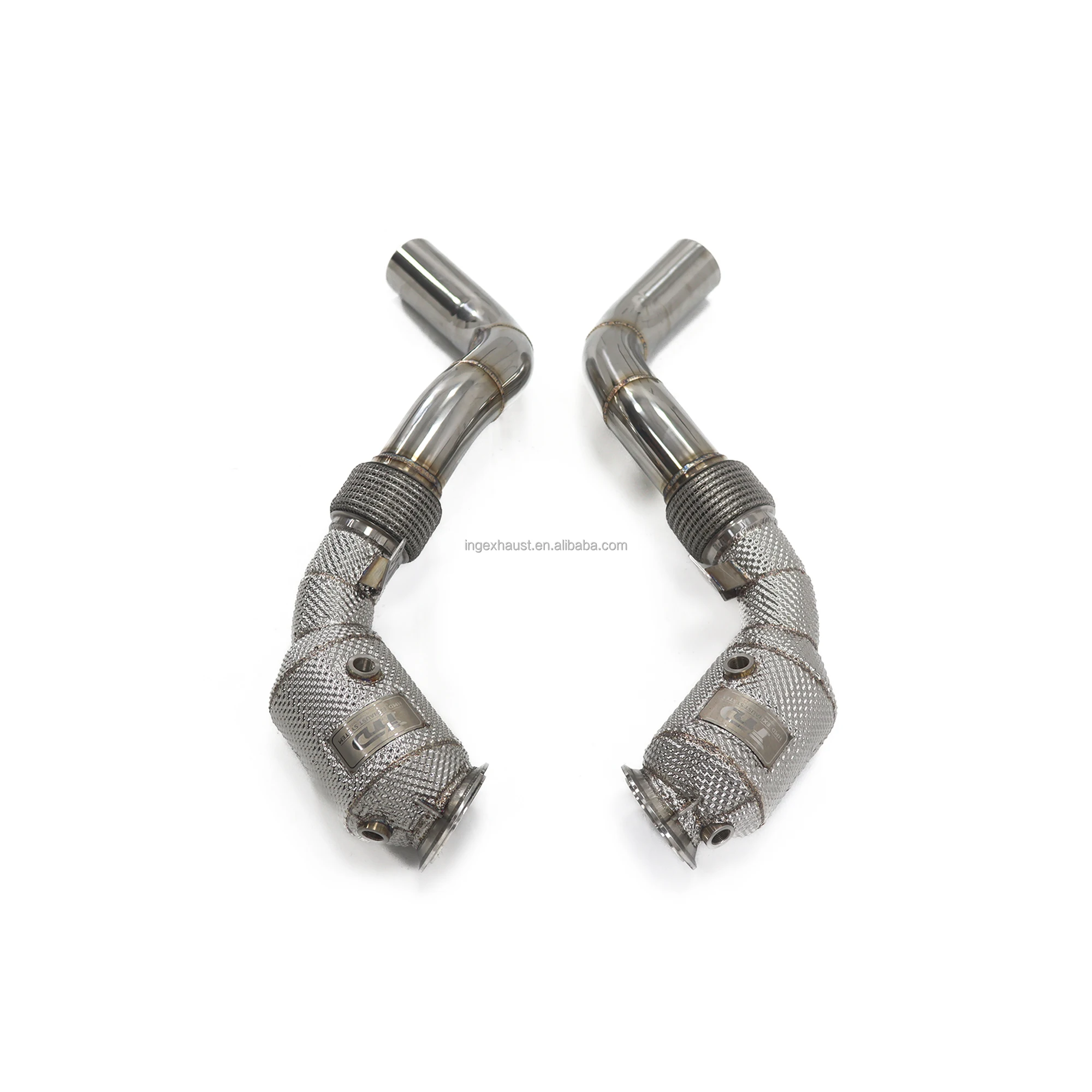 

ING Stainless Steel Exhaust System Downpipe for BMW 650I N63 4.4T With Head Shield High Quality Auto Turning Pipe Parts