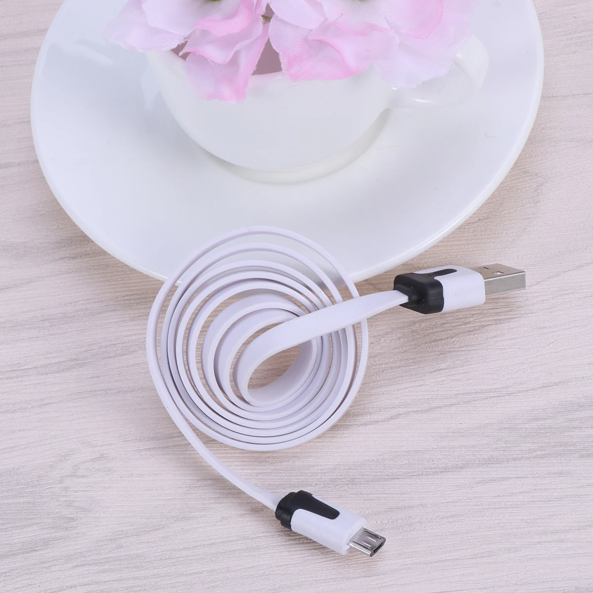 

Data Cable Micro Usb Cord Durable Tpe Anti-Tangle Usb Cable Fast Charging For Smartphone Tablet Mp3 White