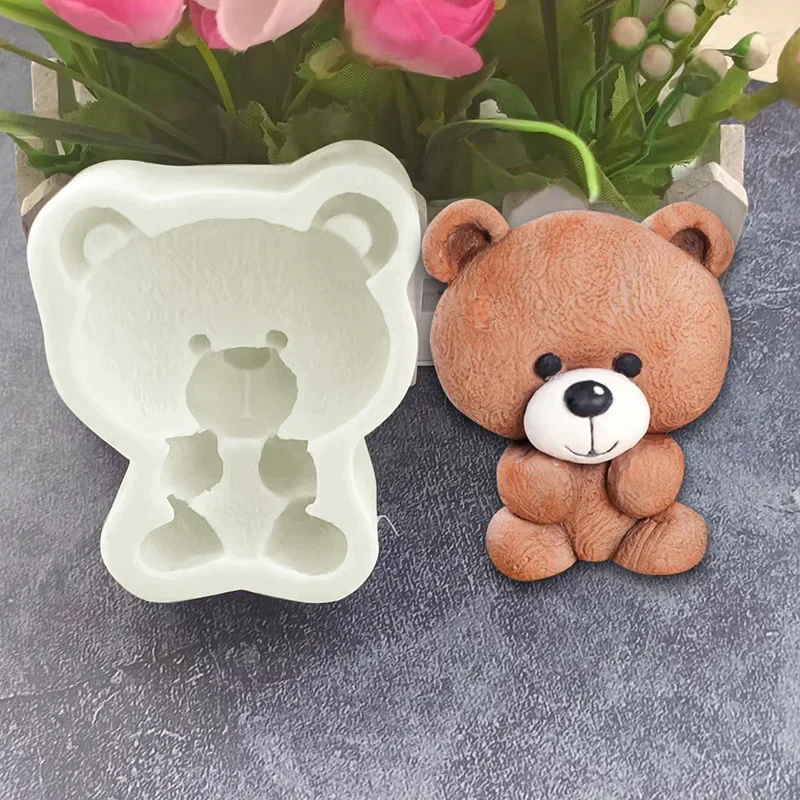 Bears Silicone Fondant Cake Molds for Baking Decoration Tools Topper Mould Sugar Craft Cookie Cutters Set Biscuit Jelly Sweet