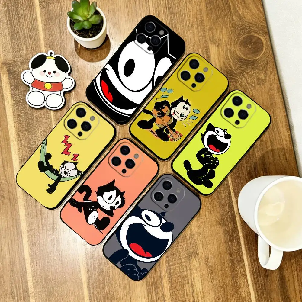 

Vintage Felix the Cat Phone Case For iPhone 17, 16,15,14,13,12,11 Plus,Pro Max, Others Soft Silicone Black Cover