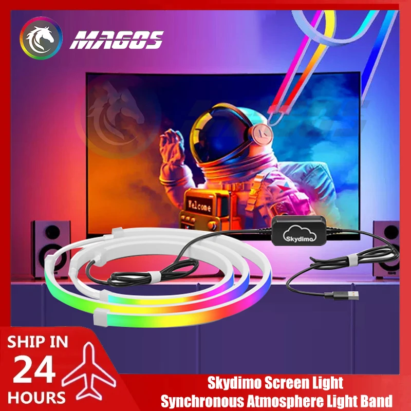 Skydimo Monitor Ambilight Lights PC E-Sport Gamer Ambient RGB Strip, komputer stacjonarny Wyświetlacz AURA LED 5V USB Sterowanie oprogramowaniem