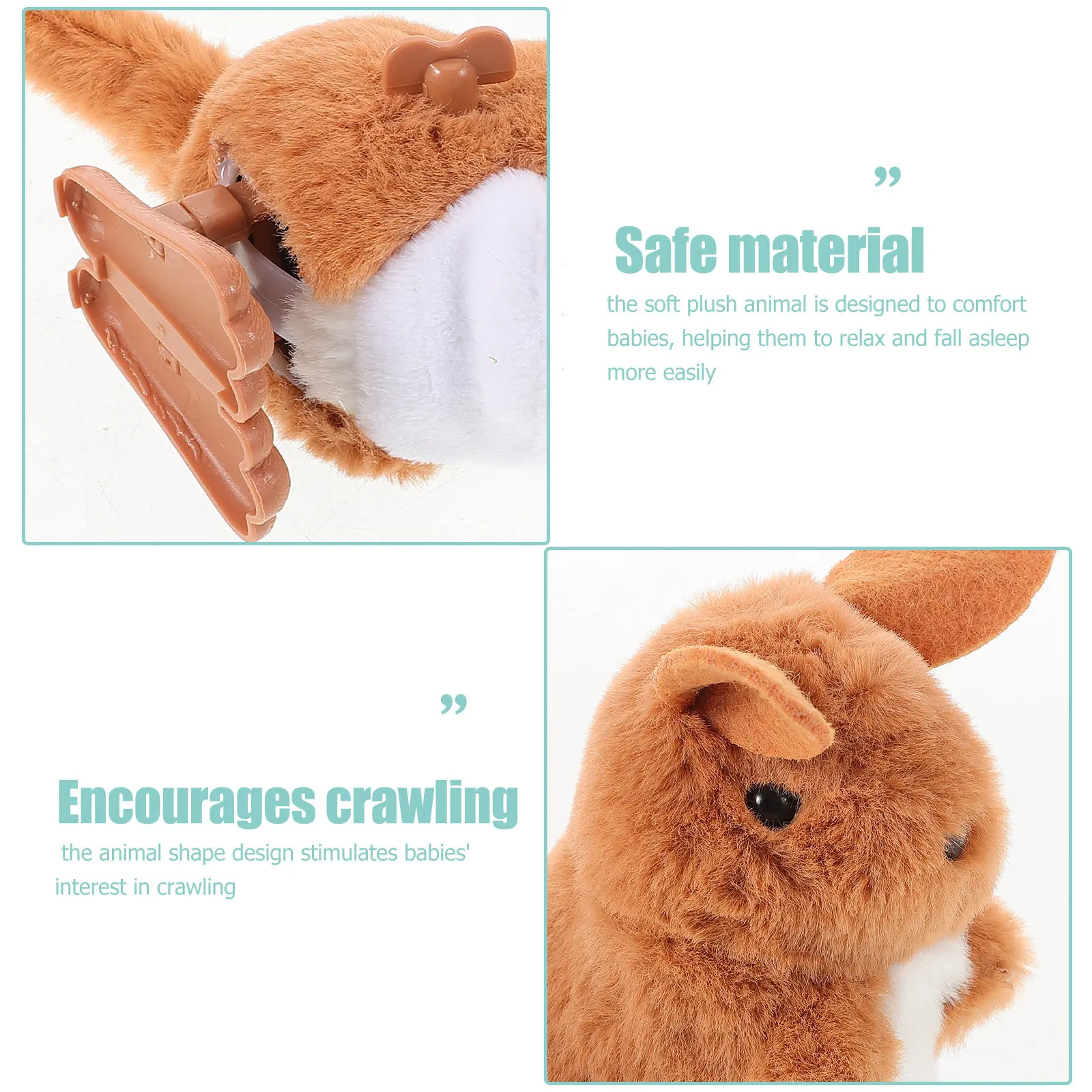 Wind-Up Animal Clockwork Plaything Soft Squishy Infant Companion Encouraging Crawling Head-Lifting Jumping Educational Funny