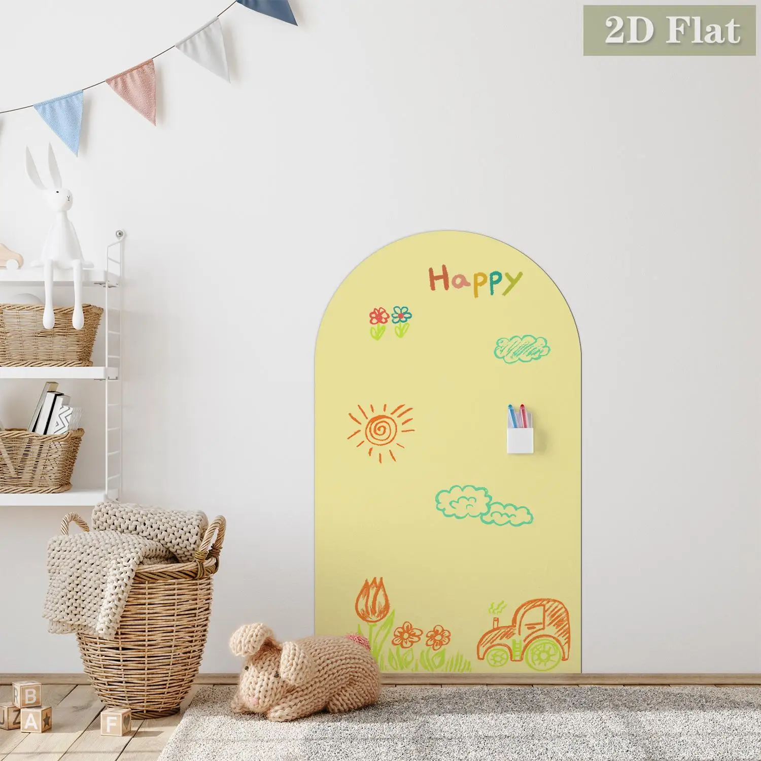 1 шт. арочная магнитная наклейка на стену для доски, светло-желтый полукруглый узор, легко снимается граффити, украшение для дома