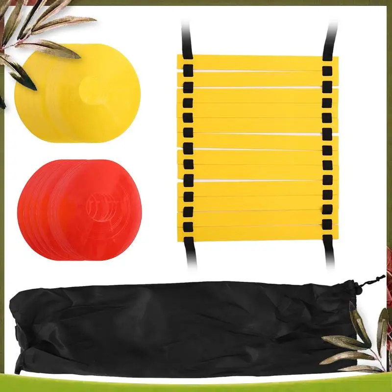 

Набор для тренировки скорости и ловкости A08P-Sports: 10 конусов и лестница для развития ловкости для футбола, баскетбола, регби и легкой атлетики