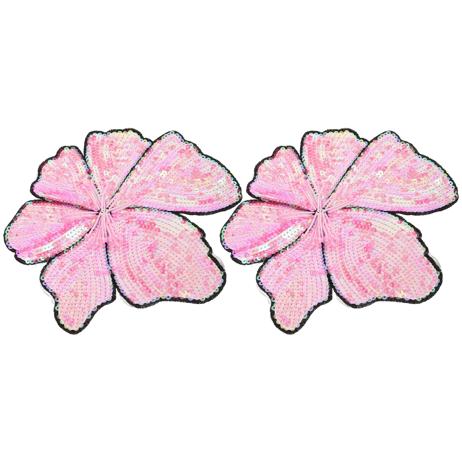 

2pcs Handmade Flower Sew On Patches Watermelon Red Sequin Fabric Stage Costumes Diy Projects Sparkling Accessories Brooches