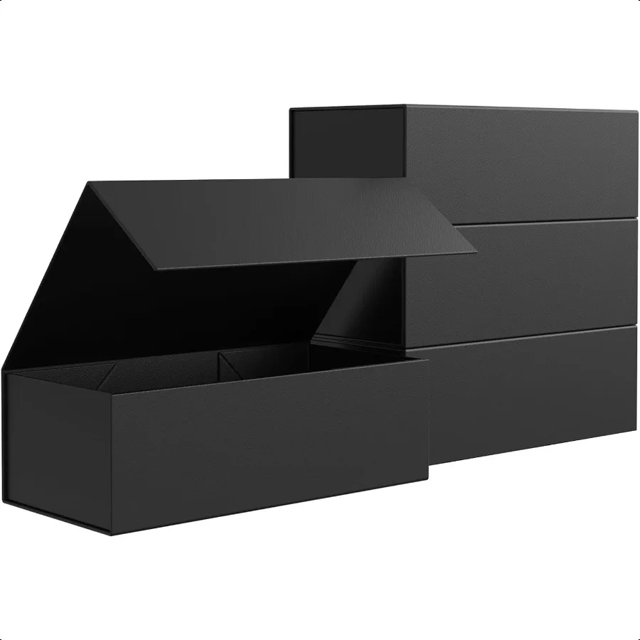 자석 뚜껑이 있는 4개입 선물 상자 (12 x 6 x 4) - 고급 선물 포장, 신부 들러리 선물, 생일, 크리스마스용