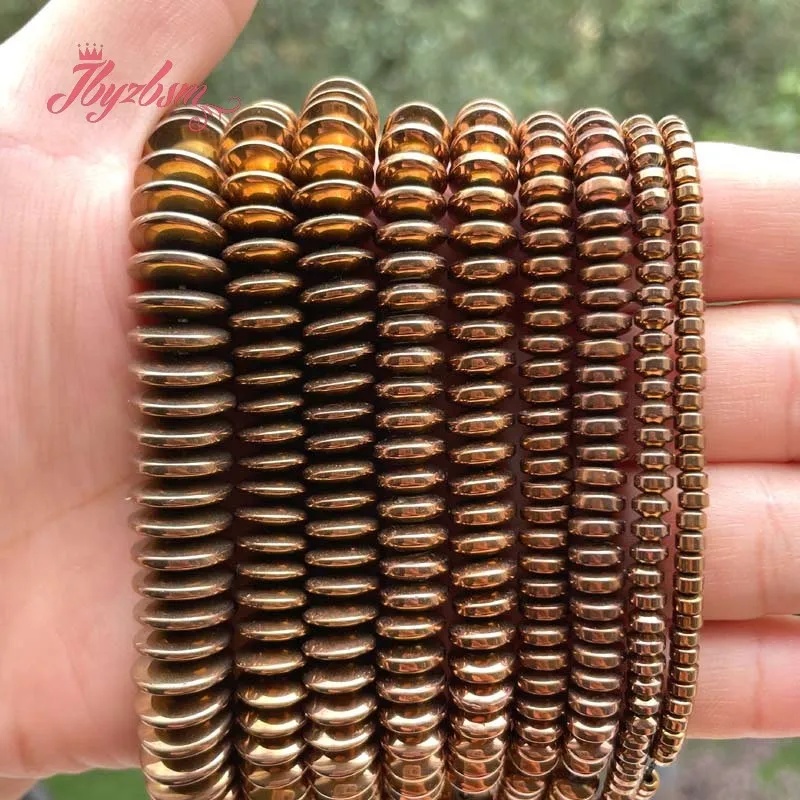 2x3/3x8/3x12mm Natural Rondelle Brown Hematite Stone Beads For Necklace Bracelet Jewelry Making Strand 15