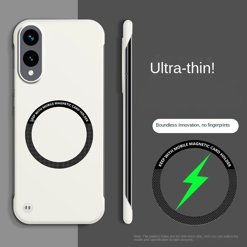 حافظة شحن لاسلكية Magsafe مغناطيسية بدون إطار لهاتف سامسونج S25 Edge S24 S23 S22 S21 S20 Ultra FE S10 S9 Plus غطاء كمبيوتر صلب