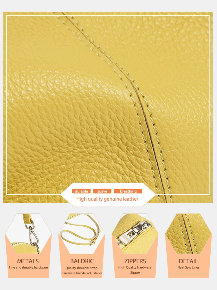 Zency Women's Handbag 100% Genuine Leather Ladies Shoulder Crossbody Bag Fashion Hobos 2025 Trendy