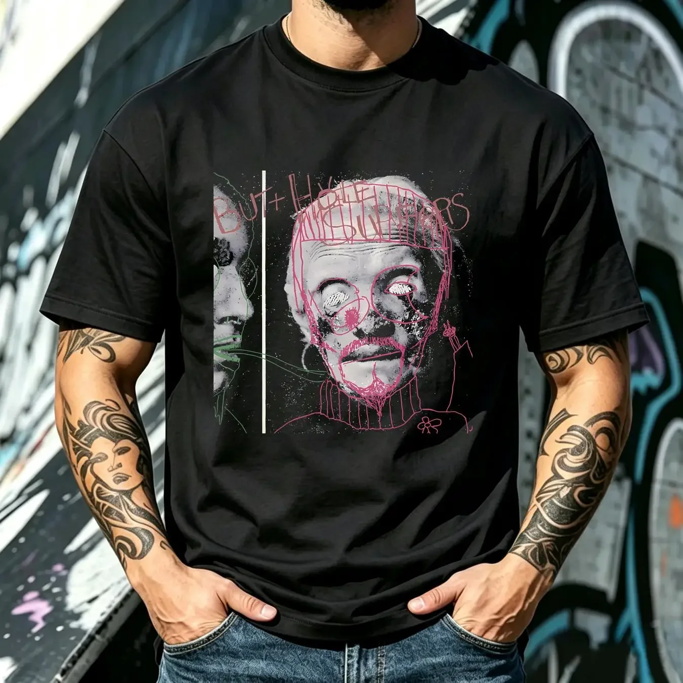 washed T Shirt Butthole Surfers Band Black HF288699 long or short sleeves vintage Washed graphic Breathable Versatile Unisex