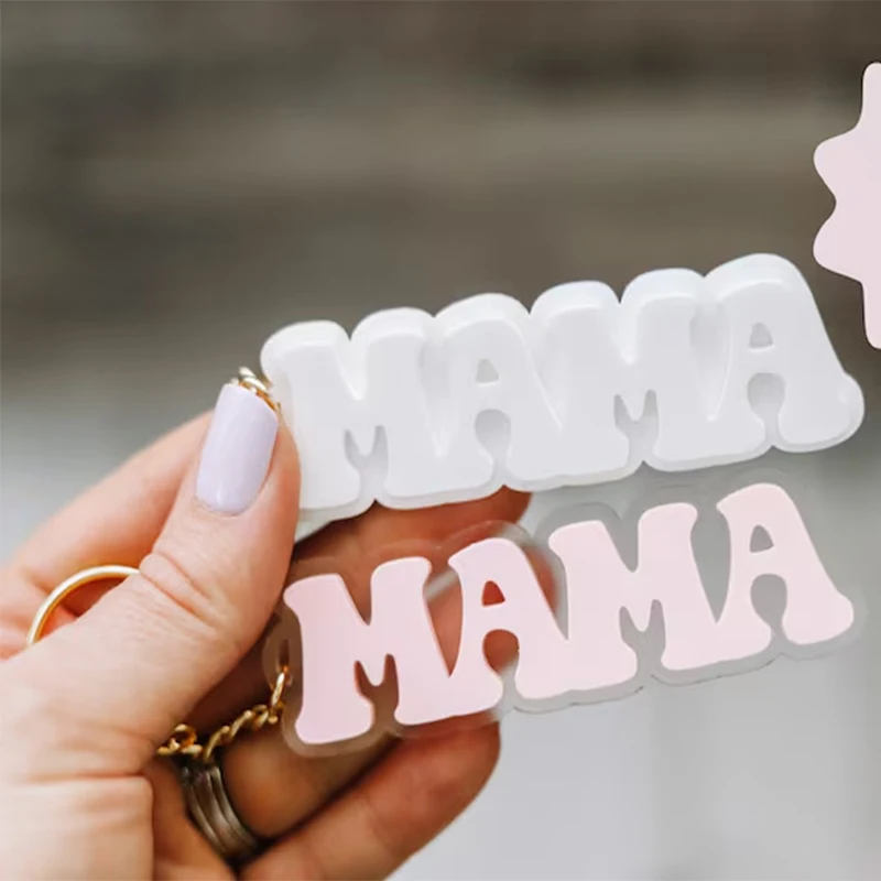 Custom Name Acrylic Keychain Letter Keyring Personalized Cute Text Bag Charm Customized Word Key Chain Car Backpack Accessory