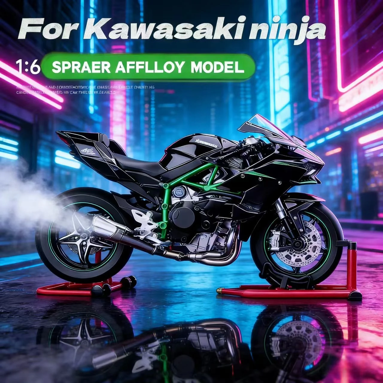 

for Kawasaki Ninja H2R 1:6 Alloy Die-Cast Moto Model - Realistic Collectible Display Gift for Boys Adults Birthday Xmas Gift
