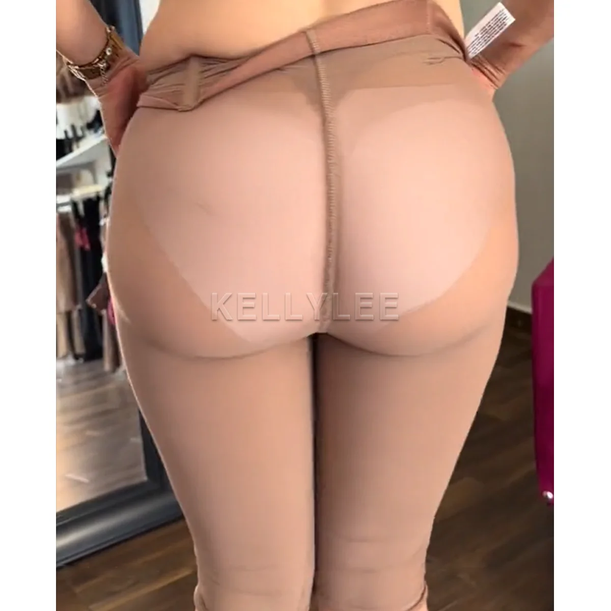 High Waisted Seamless Invisible Mid Length Pants Slim Fit Hip Lifting Tummy Control Shorts Women's Compressed Shaping Panties