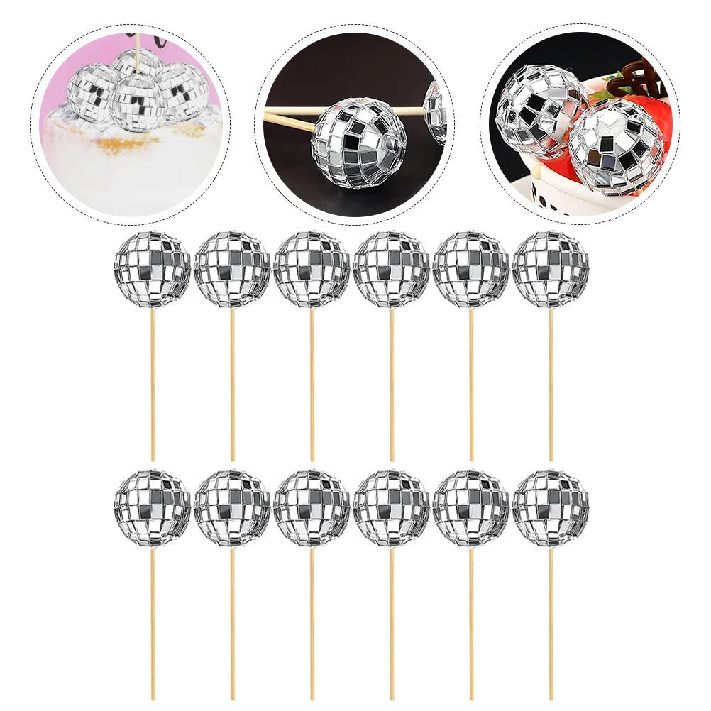 

12Pcs Picks Sparkling Mirror Ball Insert Dazzling Visual Effect Festival Decorations Decorations
