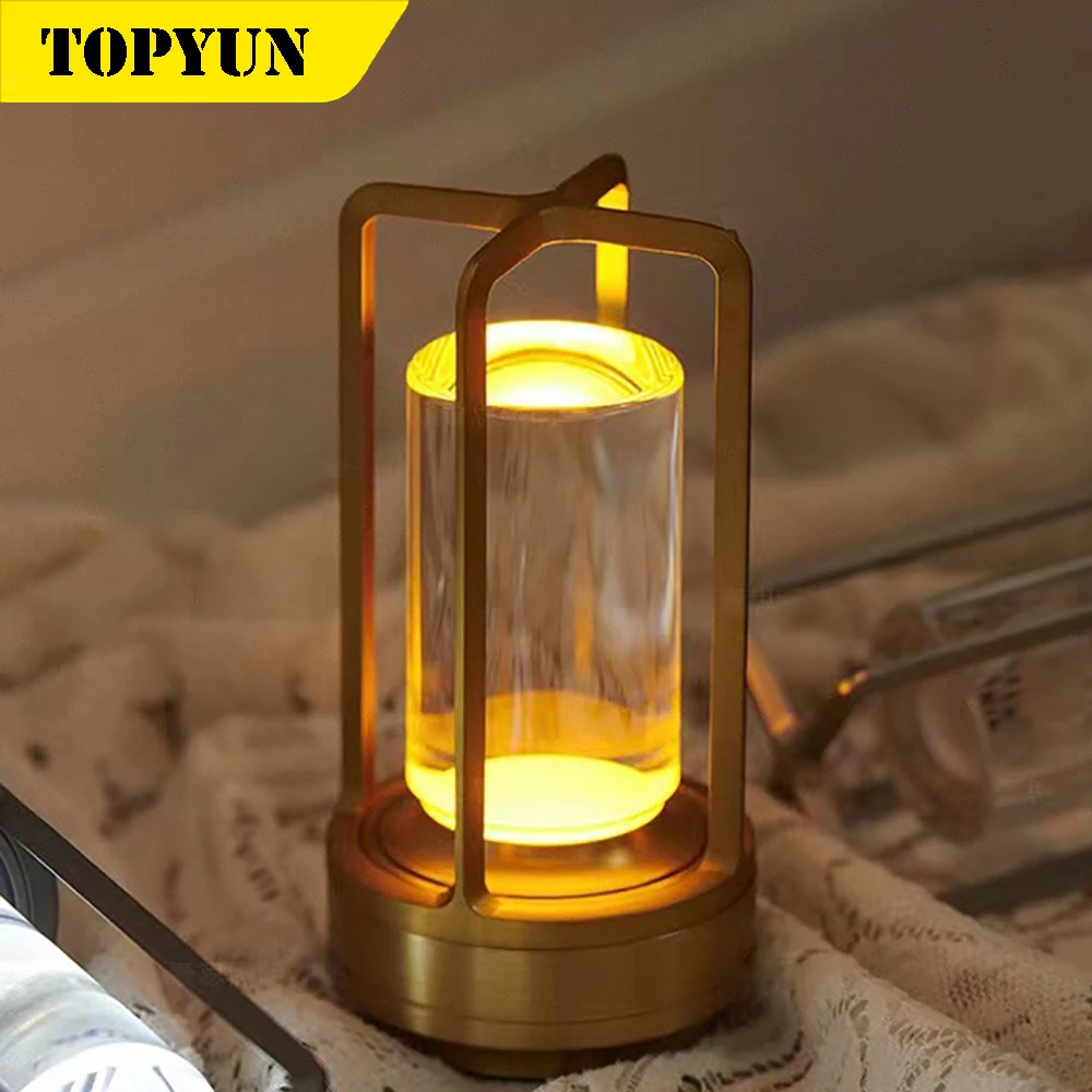 Imagem -02 - Led Crystal Plastic Desk Lamp Recarregável Touch Night Light Bedroom Bedside Table Dining Room Decorative Light