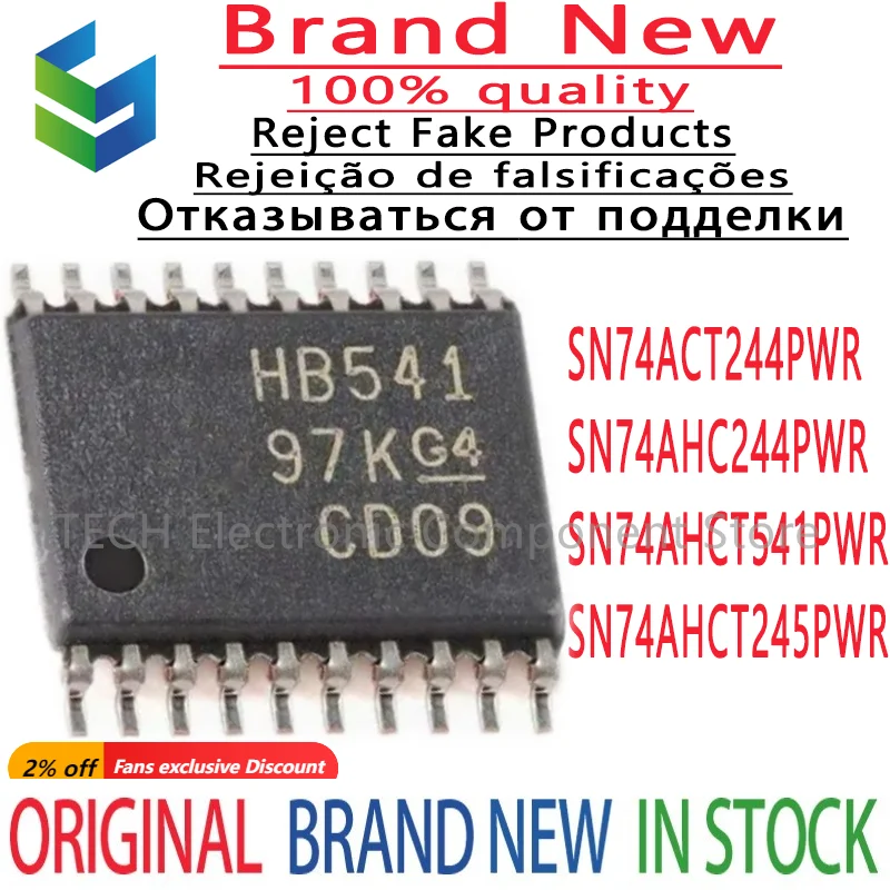 10Pcs 100% New SN74AHCT541PWR HB541 SN74AHCT245PWR HB245 SN74AHC244PWR HA244 SN74ACT244PWR AD244 TSSOP-20 TSSOP20 Chips Ic