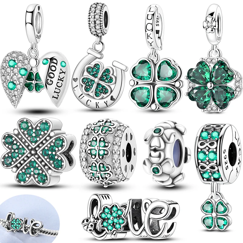 

Charms 925 Sterling Silver Lucky Four Leaf Clover Beads Fit Bracelet Necklace Accessories Bead Jewelry Making Fine Jewelry Gift