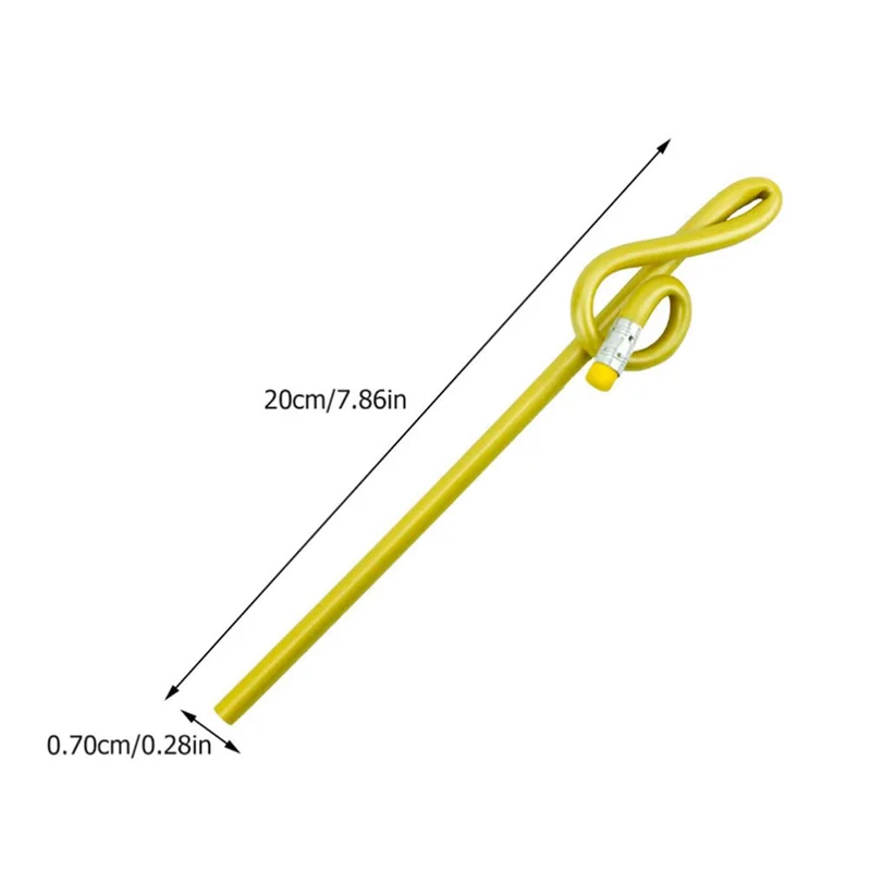 24 шт., карандаши для студентов, карандаши для музыкальных нот с ластиком, красочные музыкальные карандаши, деревянный тройной ключ, изогнутый карандаш