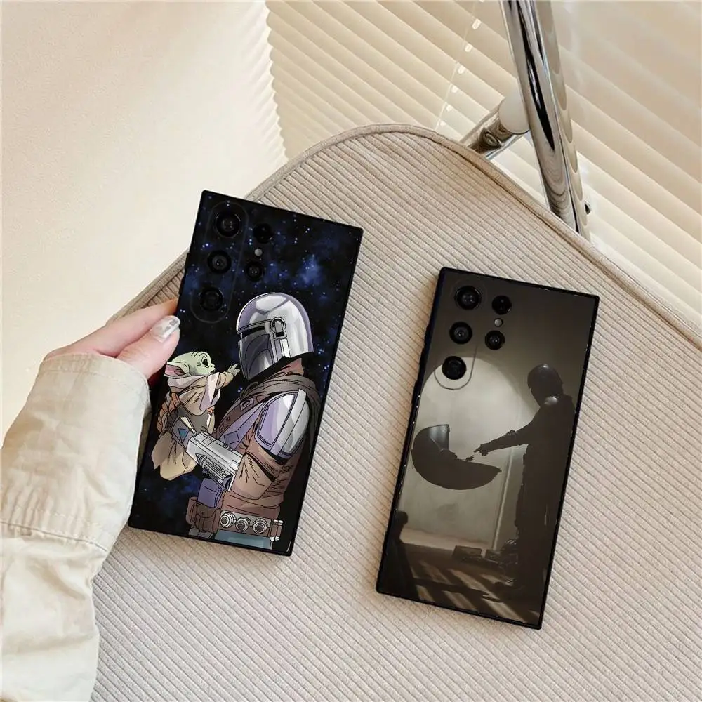 حافظة هاتف M-Mandalorian لهاتف سامسونج جالاكسي S25 Ultra S22 S23 S24 Ultra S21 S20 5G واقية من السيليكون الناعم من مادة البولي يوريثان Funda