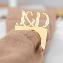 20/50/100 Personalized Napkin Ring Custom Engraved Initial Wedding Acrylic Napkin Rings Bride & Groom Bridal Shower Party Decor