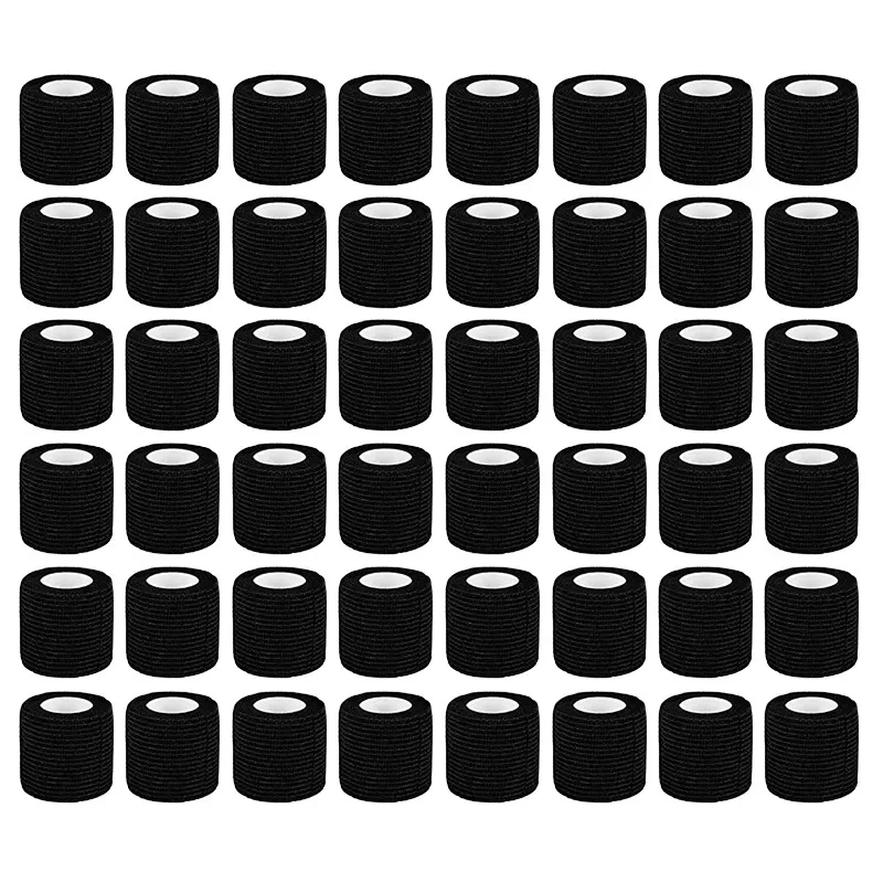 

6/24Pcs Black Tattoo Grip Bandage Cover Wraps Tapes Nonwoven Waterproof Self Adhesive Finger Protection Tattoo Accessories