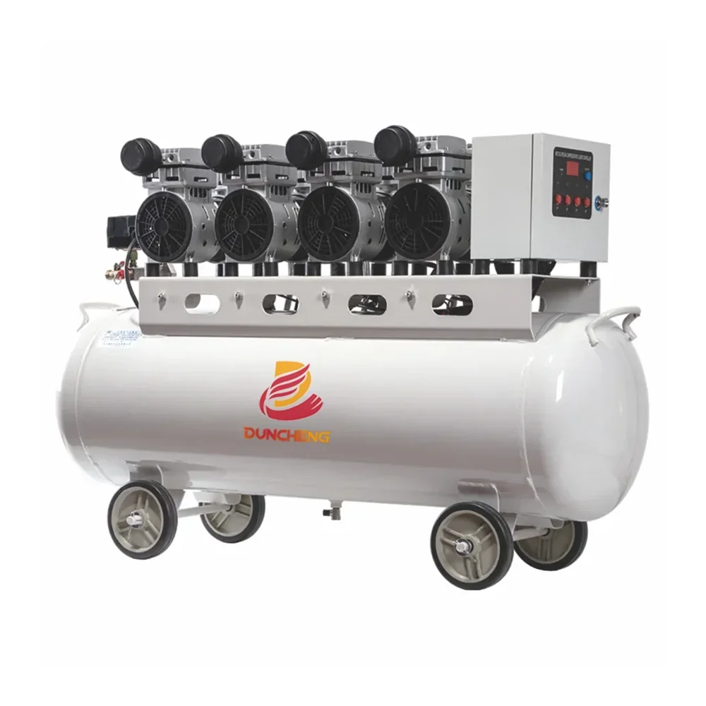 

silent Aircompressor 3200w 4 piston Oil-free Air Compressors With 120 Litre Portable silent with stainless steel tank noiseless