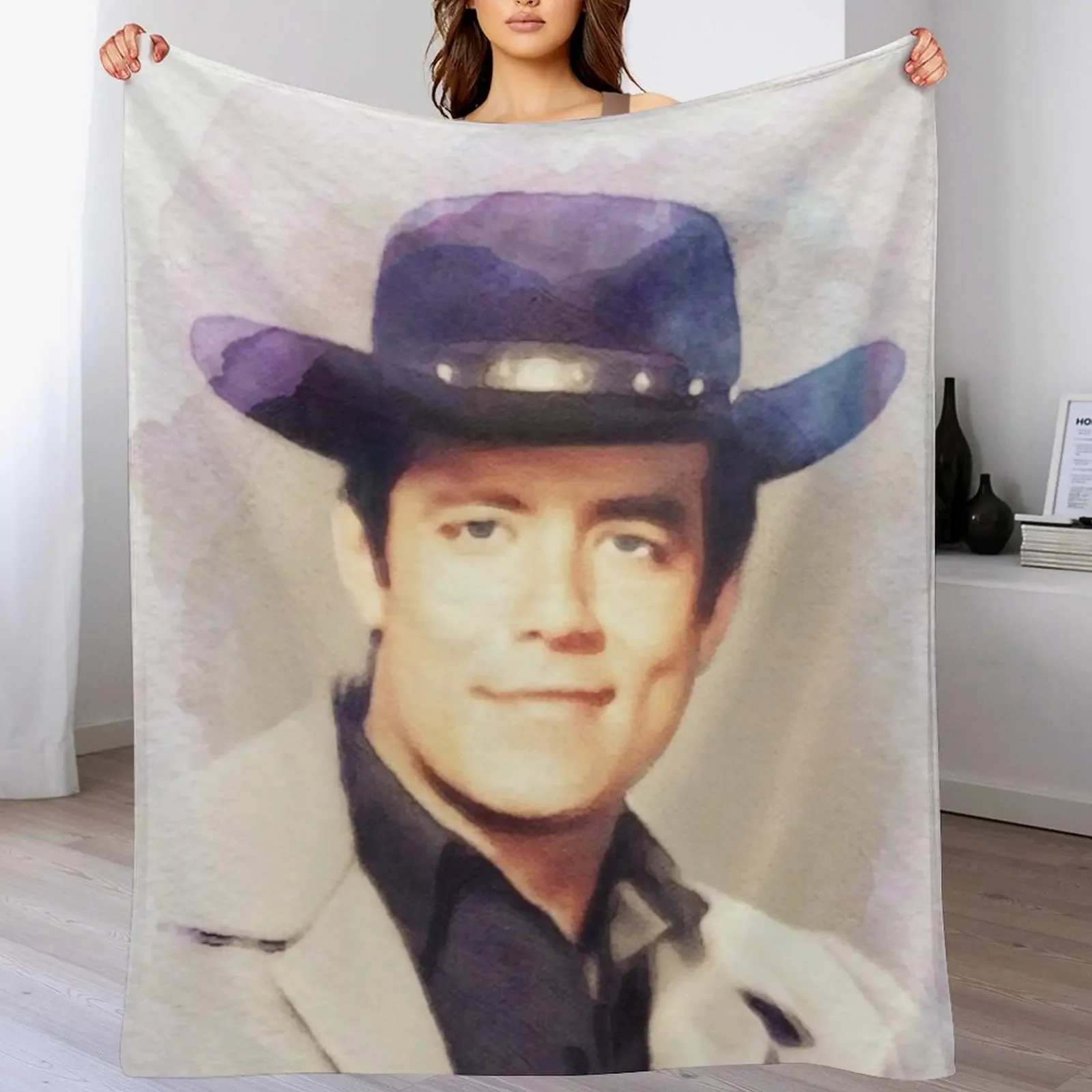 

Pernell Roberts, Movie Legend Throw Blanket Flannel Fabric Decorative Throw Travel Personalized Gift Blankets