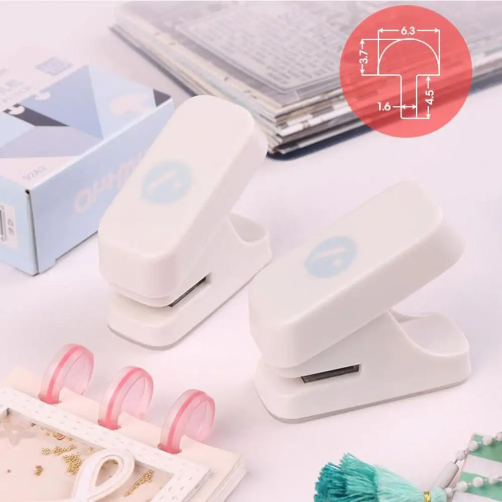 Portable Single Hole Mushroom Hole Puncher Scrapbooking DIY Disc Ring Binding Cutter Handmade T-type Paper Puncher Students Gift